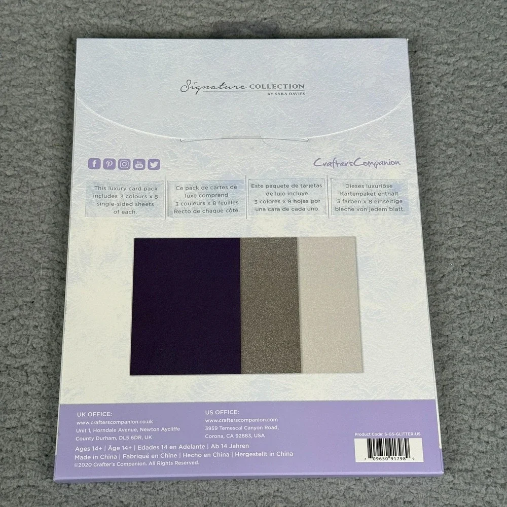 Crafters Companion Glittering Snowflakes Paper Pack Lot 8.5x11 Cardstock Acetate